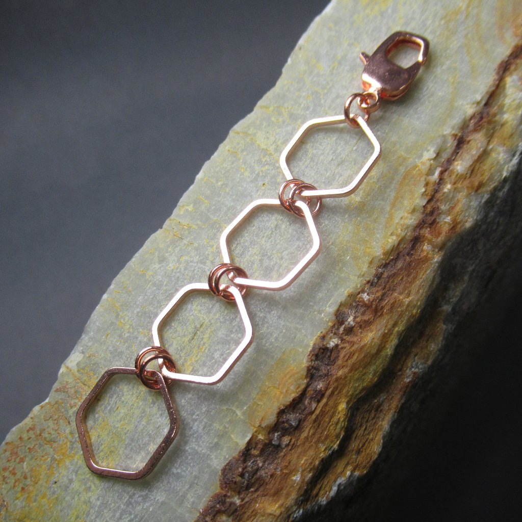 Rose Gold Necklace Extender, 3 Inch Chunky Chain, Adjustable